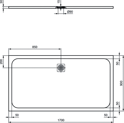 Piatto doccia rettangolare Effetto Pietra 90x170 Ideal Standard Ultra Flat S- Piletta NON inclusa by CeramicStore | Lo specialista del tuo bagno