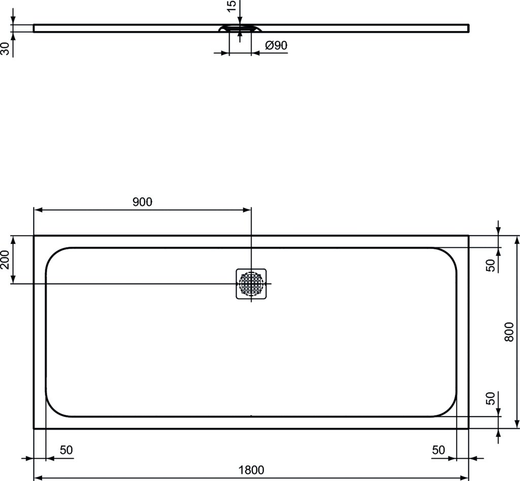 Piatto doccia rettangolare Effetto Pietra 80x180 Ideal Standard Ultra Flat S- Piletta NON inclusa by CeramicStore | Lo specialista del tuo bagno