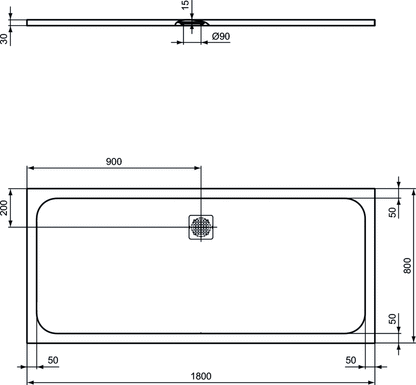 Piatto doccia rettangolare Effetto Pietra 80x180 Ideal Standard Ultra Flat S- Piletta NON inclusa by CeramicStore | Lo specialista del tuo bagno