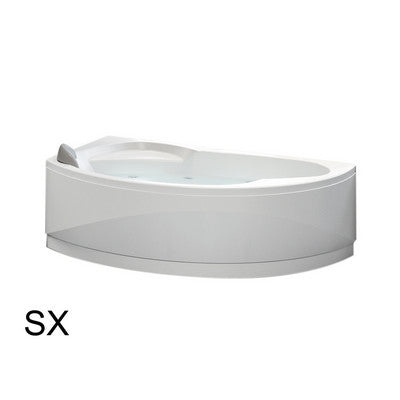 Vasca angolare asimmetrica semicircolare vogue 165x85 dx hydro c/rubinetteria