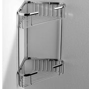 Griglia doccia ad angolo con doppio ripiano 19x19 in ottone cromato lucido ARES by CeramicStore | Lo specialista del tuo bagno