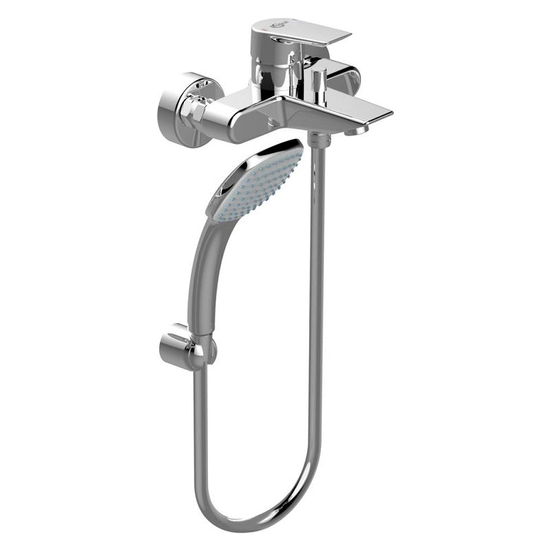 Miscelatore vasca con set doccia e maniglia squadrata in ottone cromato Ideal Standard Ceramix by CeramicStore | Lo specialista del tuo bagno