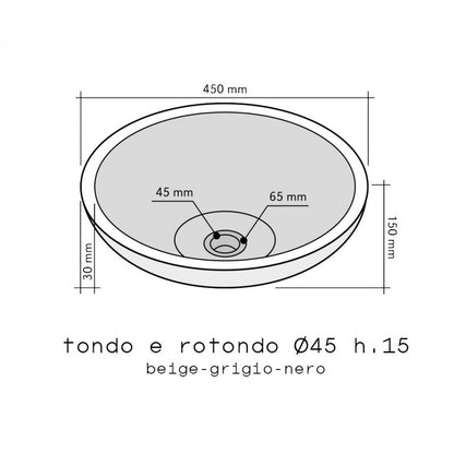 Lavabo da Appoggio in Marmo Travertino Tondo Beige Levigato di Prima SCELTA by CeramicStore | Lo specialista del tuo bagno