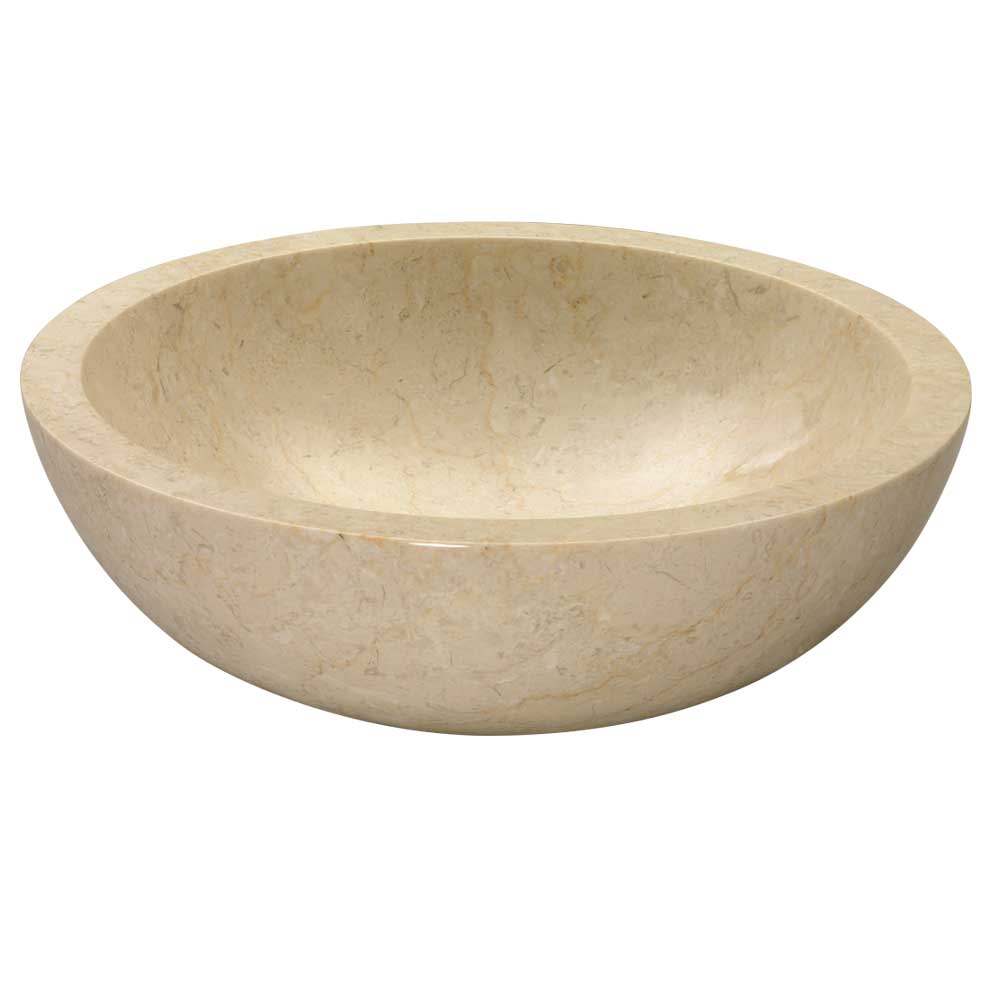 Lavabo da Appoggio in Marmo Travertino Tondo Beige Levigato di Prima SCELTA by CeramicStore | Lo specialista del tuo bagno