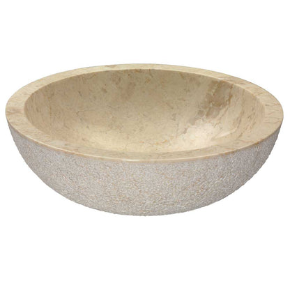 Lavabo da Appoggio in Marmo Tondo Beige Bocciardato by CeramicStore | Lo specialista del tuo bagno