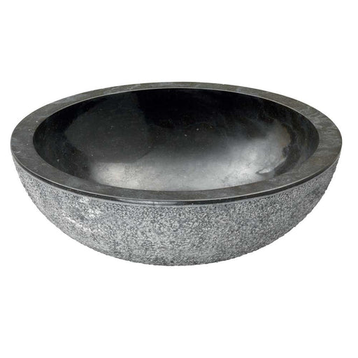 Lavabo da Appoggio in Marmo Tondo Nero Bocciardato by CeramicStore | Lo specialista del tuo bagno