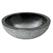 Lavabo da Appoggio in Marmo Tondo Nero Bocciardato by CeramicStore | Lo specialista del tuo bagno