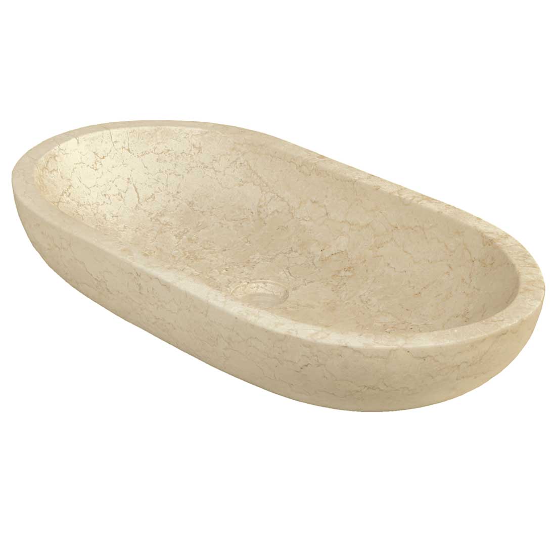 Lavabo da Appoggio in Marmo Ovale Beige by CeramicStore | Lo specialista del tuo bagno