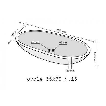 Lavabo da Appoggio in Marmo Ovale Nero by CeramicStore | Lo specialista del tuo bagno
