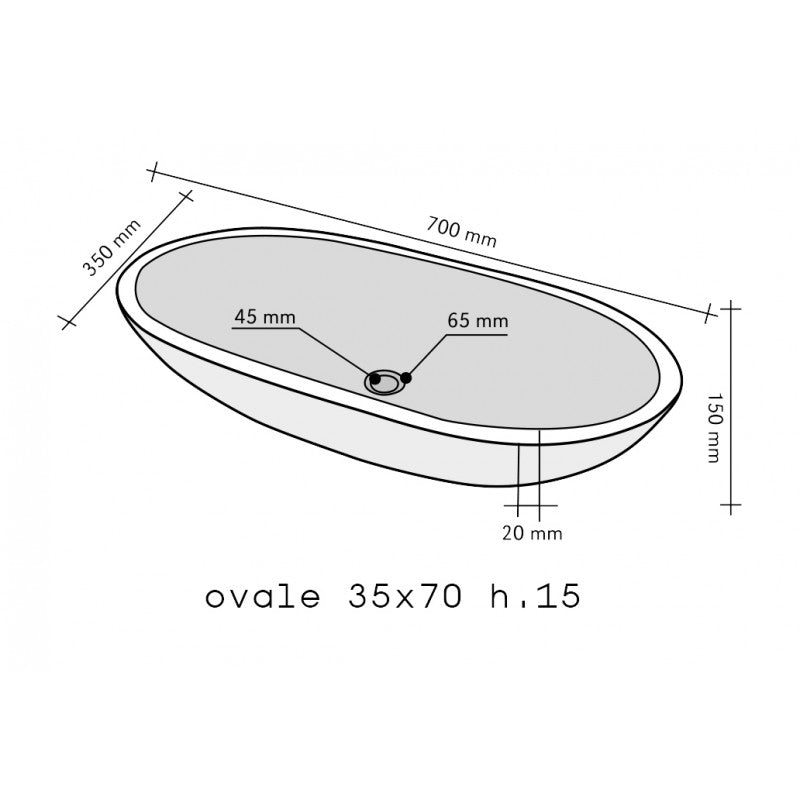 Lavabo da Appoggio in Marmo Ovale Nero by CeramicStore | Lo specialista del tuo bagno