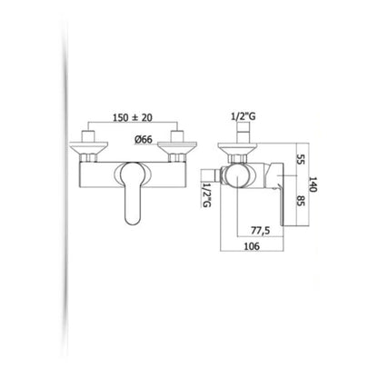 Set Saliscendi con asta modello prestige Crag e miscelatore doccia a muro esterno Paffoni by CeramicStore | Lo specialista del tuo bagno