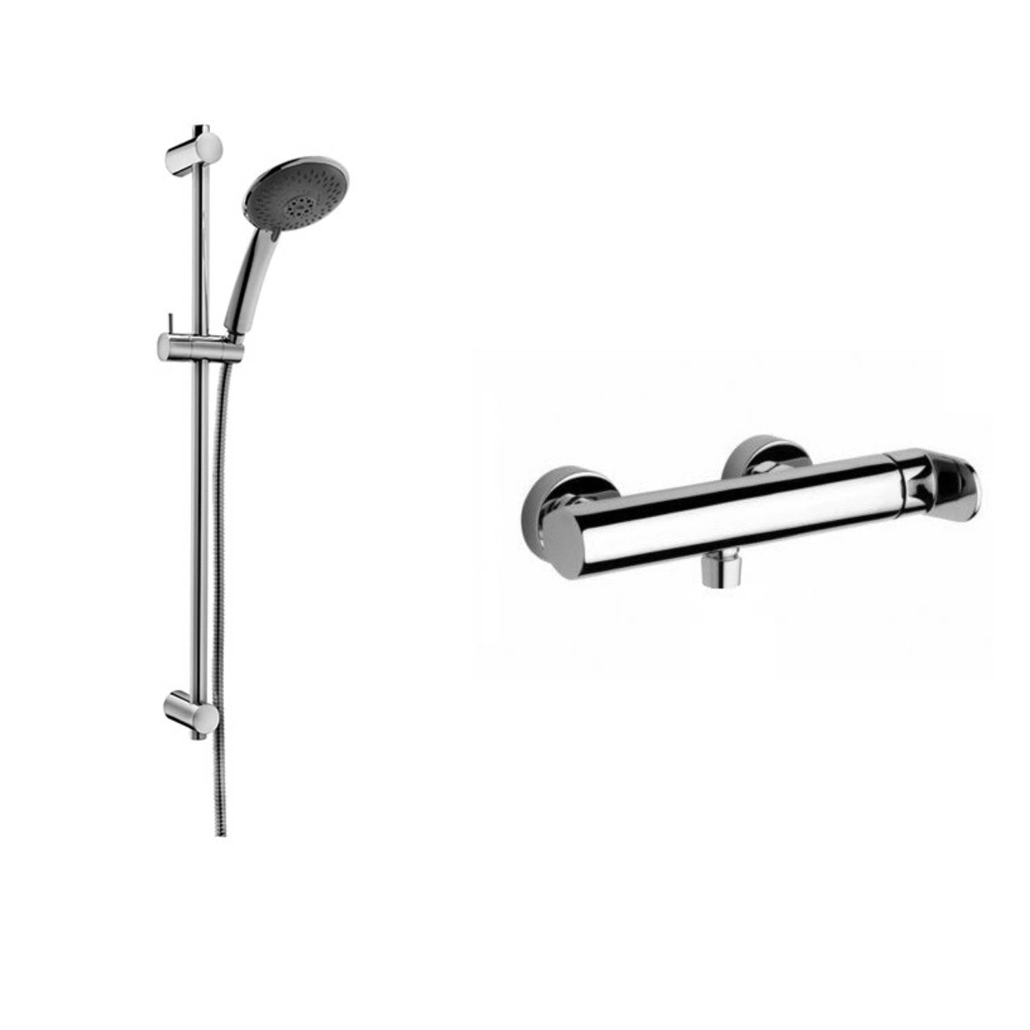 Set saliscendi con asta per doccia Prestige CRAG con miscelatore doccia esterno Candy cromo Paffoni by CeramicStore | Lo specialista del tuo bagno