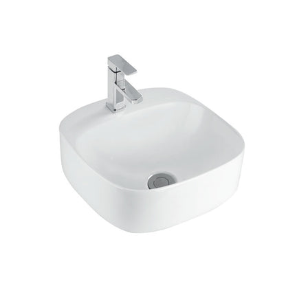 Lavabo da appoggio Rettangolare 50x42 Bianco Lucido Ceramica Althea collezione TOP con foro rubinetto