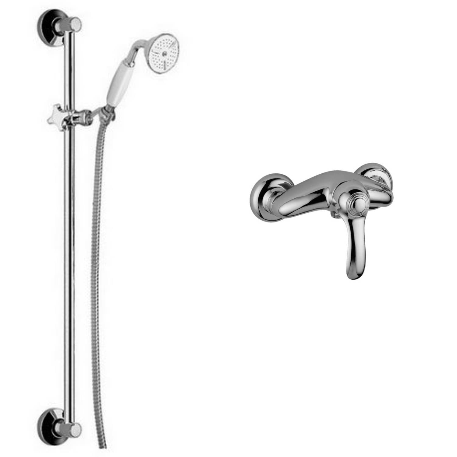 Set saliscendi doccia Belinda con doccia retrà² e miscelatore doccia esterno monocomando Flavia Cromo Paffoni by CeramicStore | Lo specialista del tuo bagno