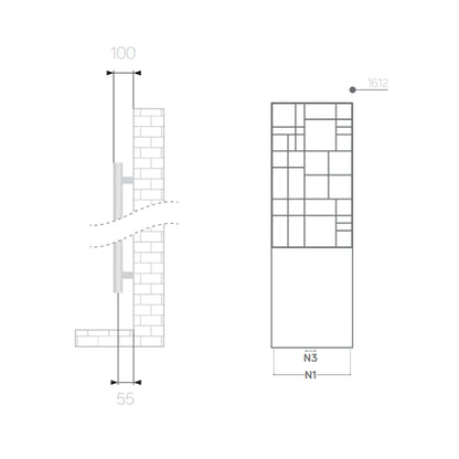 Radiatore d'arredo Patchwork 161,2x53,5 cm interasse 450/50 mm finitura Antracite by CeramicStore | Lo specialista del tuo bagno