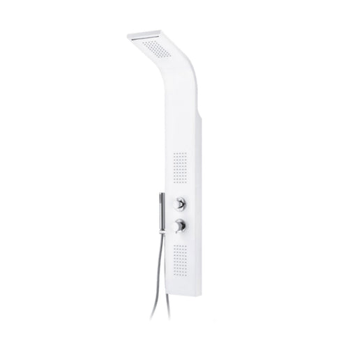 Colonna doccia in alluminio bianco con soffioni e getto a cascata Keller Taps by CeramicStore | Lo specialista del tuo bagno