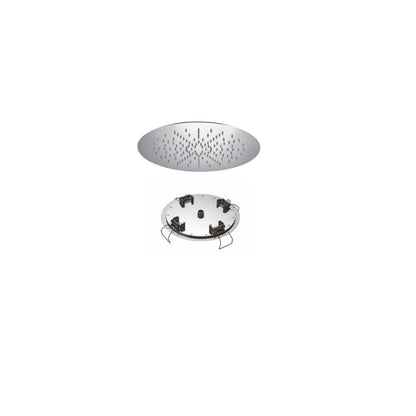 Soffione doccia tondo 34cm in acciaio inox cromato con fissaggio al soffitto Keller Taps by CeramicStore | Lo specialista del tuo bagno