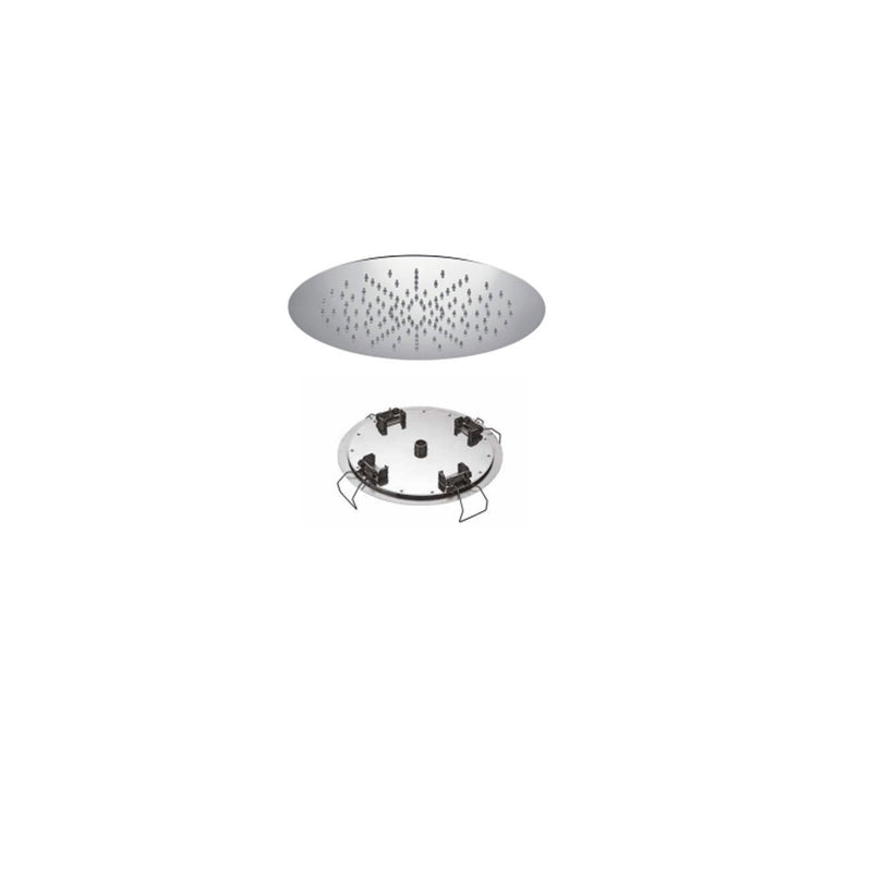 Soffione doccia tondo 34cm in acciaio inox cromato con fissaggio al soffitto Keller Taps by CeramicStore | Lo specialista del tuo bagno