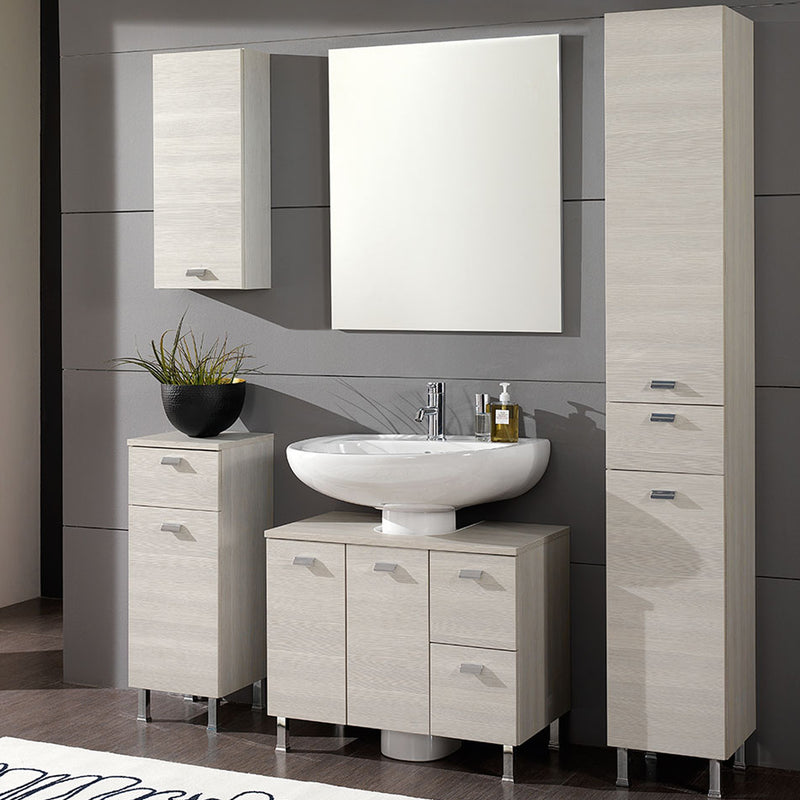 Mobile bagno a terra modello Rimini10 cm 132x195x43,5 in finitura larice by CeramicStore | Lo specialista del tuo bagno