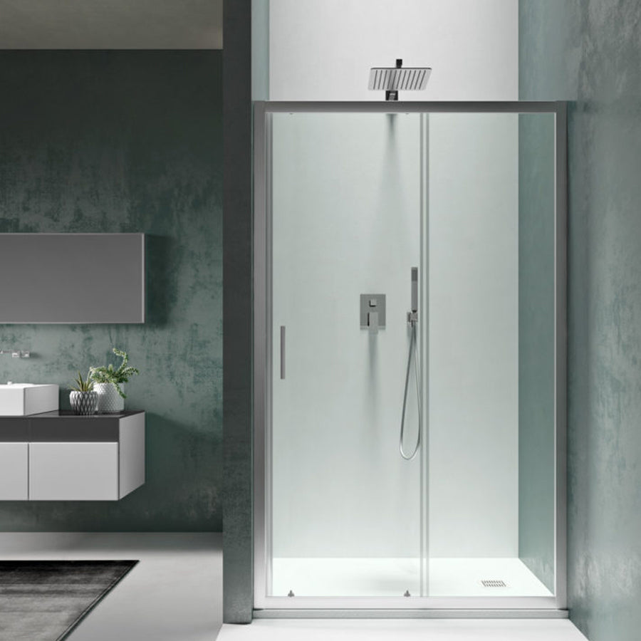 Porta doccia 115 cm Smart apertura scorrevole in cristallo temperato trasparente da 6 mm per nicchia by CeramicStore | Lo specialista del tuo bagno
