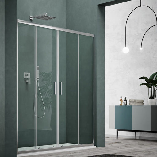 Porta doccia due scorrevoli apertura centrale cm 150 modello Smart in cristallo temperato mm 6 by CeramicStore | Lo specialista del tuo bagno
