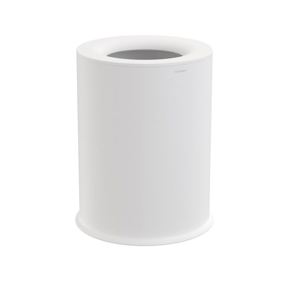 Cestino bagno da appoggio in acciaio inossidabile della collezione 'Geyser' by Cosmic - Bianco satinato by CeramicStore | Lo specialista del tuo bagno