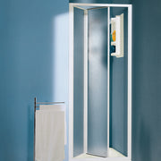Porta doccia a soffietto Kory installazione nicchia da cm 100 in alluminio e acrilico opaco by CeramicStore | Lo specialista del tuo bagno