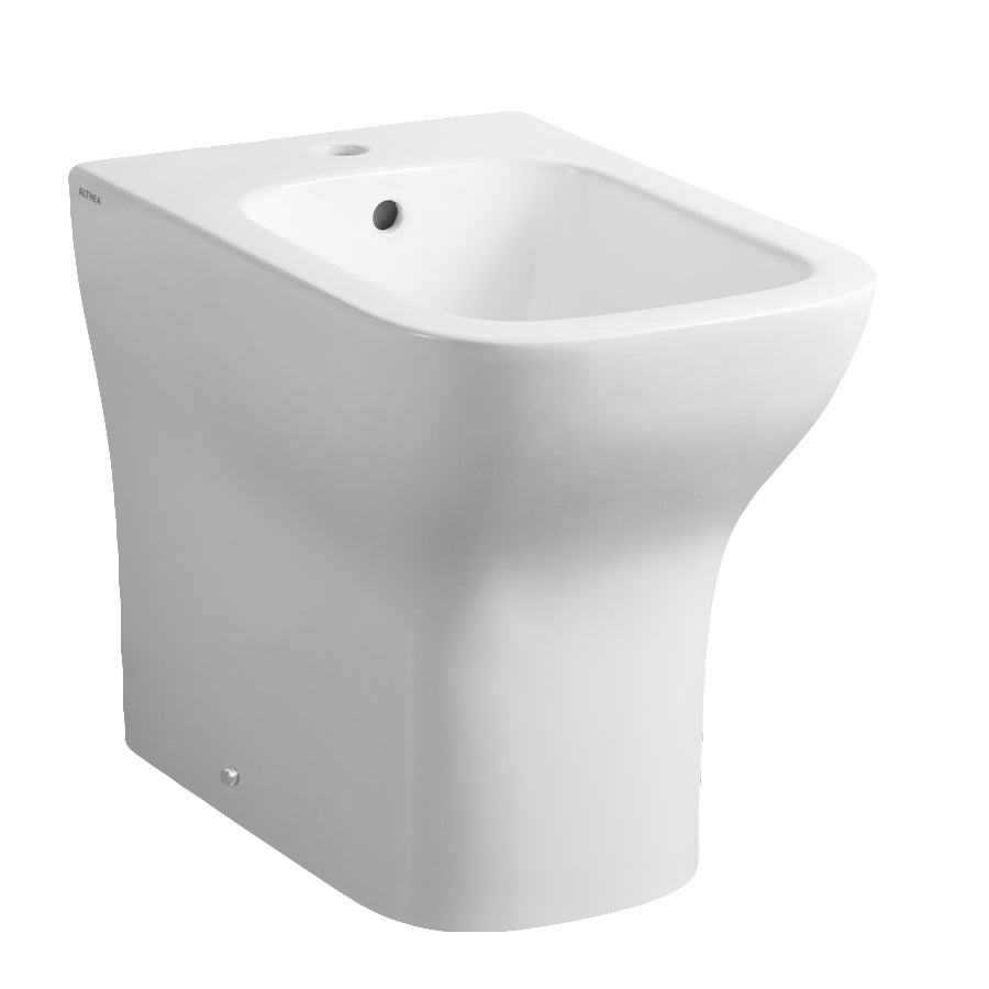 Bidet filomuro monoforo con troppopieno 50x36 cm in ceramica bianca lucida modello Reverse Althea
