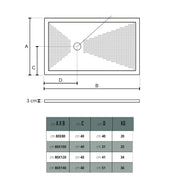 Piatto doccia in ceramica cm 80x120 h3 modello Up di Althea - Bianco Lucido