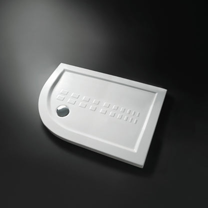 Piatto doccia angolare Althea Ito cm 90x72 ceramica bianca foro diametro cm 8