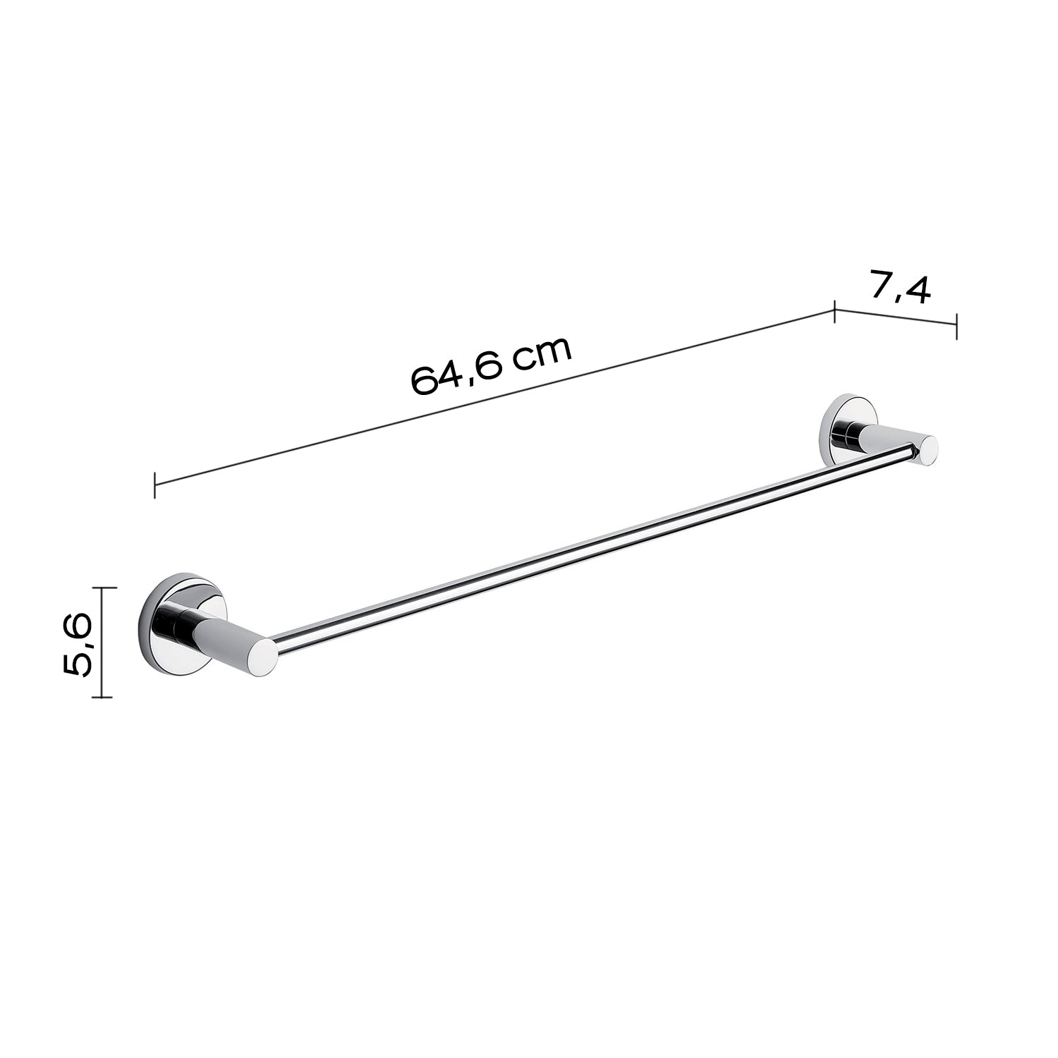 Porta asciugamani 60 cm in Acciaio Inox e Cromall Gedy serie Felce - Cromato by CeramicStore | Lo specialista del tuo bagno