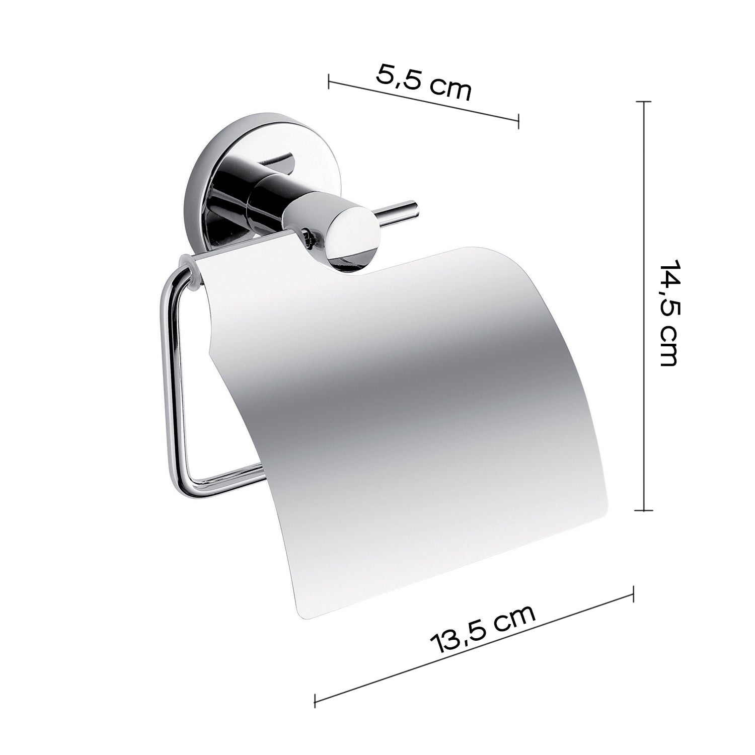 Porta carta igienica coperto in Acciaio Inox e Cromall Gedy serie Felce - Cromato