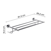 Gedy Felce Mensola Porta Asciugamani Doppia - Cromall by CeramicStore | Lo specialista del tuo bagno