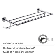 Gedy Felce Mensola Porta Asciugamani Doppia - Cromall by CeramicStore | Lo specialista del tuo bagno