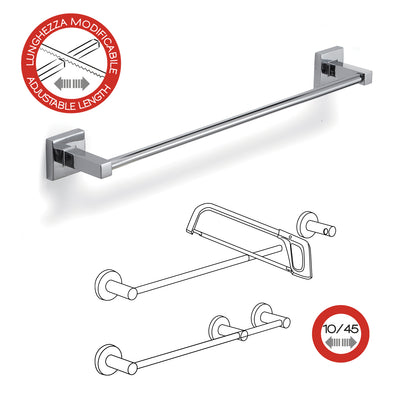 Porta asciugamani 45 cm a muro di Gedy serie Olimpo - Cromato by CeramicStore | Lo specialista del tuo bagno