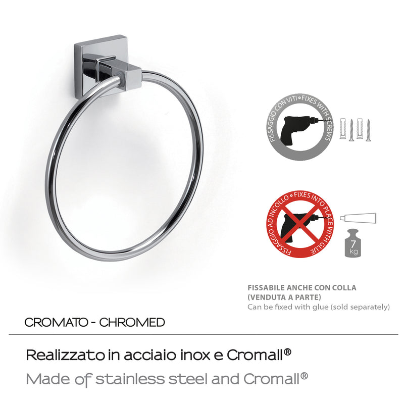 Porta asciugamani ad anello di Gedy serie Olimpo - Cromato by CeramicStore | Lo specialista del tuo bagno