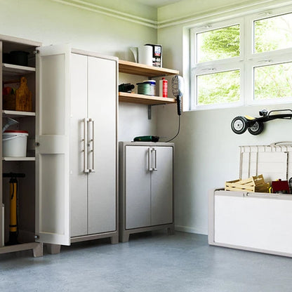 Armadio multiuso per esterni basso con ripiani regolabili Beige cm 80x44x100h by CeramicStore | Lo specialista del tuo bagno