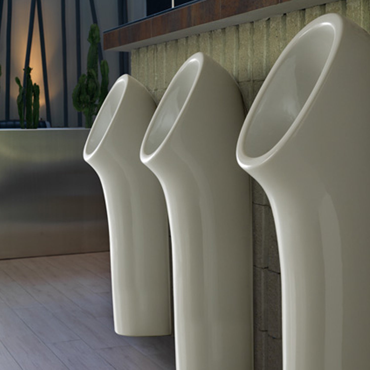 Orinatoio a terra in ceramica bianca modello Olivia Globo