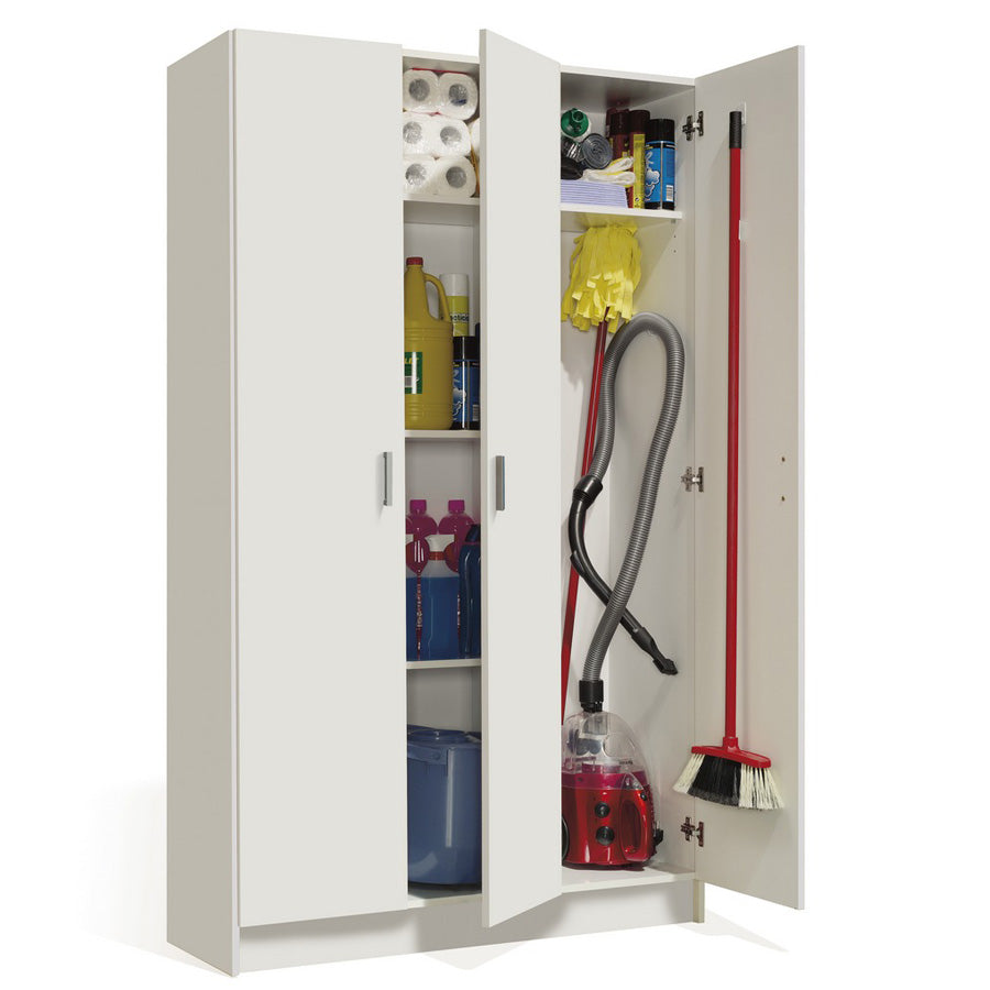 Armadio portascope 3 ante 4 ripiani in materiale melaminico-colore bianco da interno by CeramicStore | Lo specialista del tuo bagno