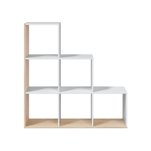 Libreria decorativa a forma di scaletta con 6 cubi - Bianco Artik e Rovere Canadian by CeramicStore | Lo specialista del tuo bagno