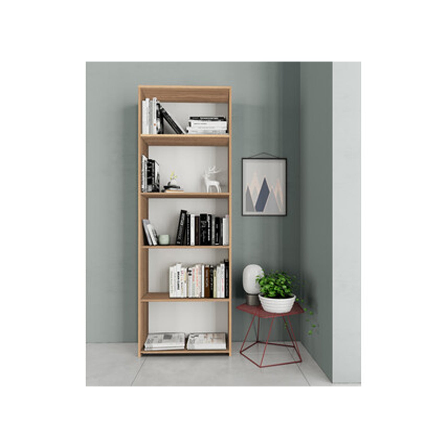 Libreria a 4 ripiani 65 x 25 x H. 183 cm - Rovere Barly by CeramicStore | Lo specialista del tuo bagno