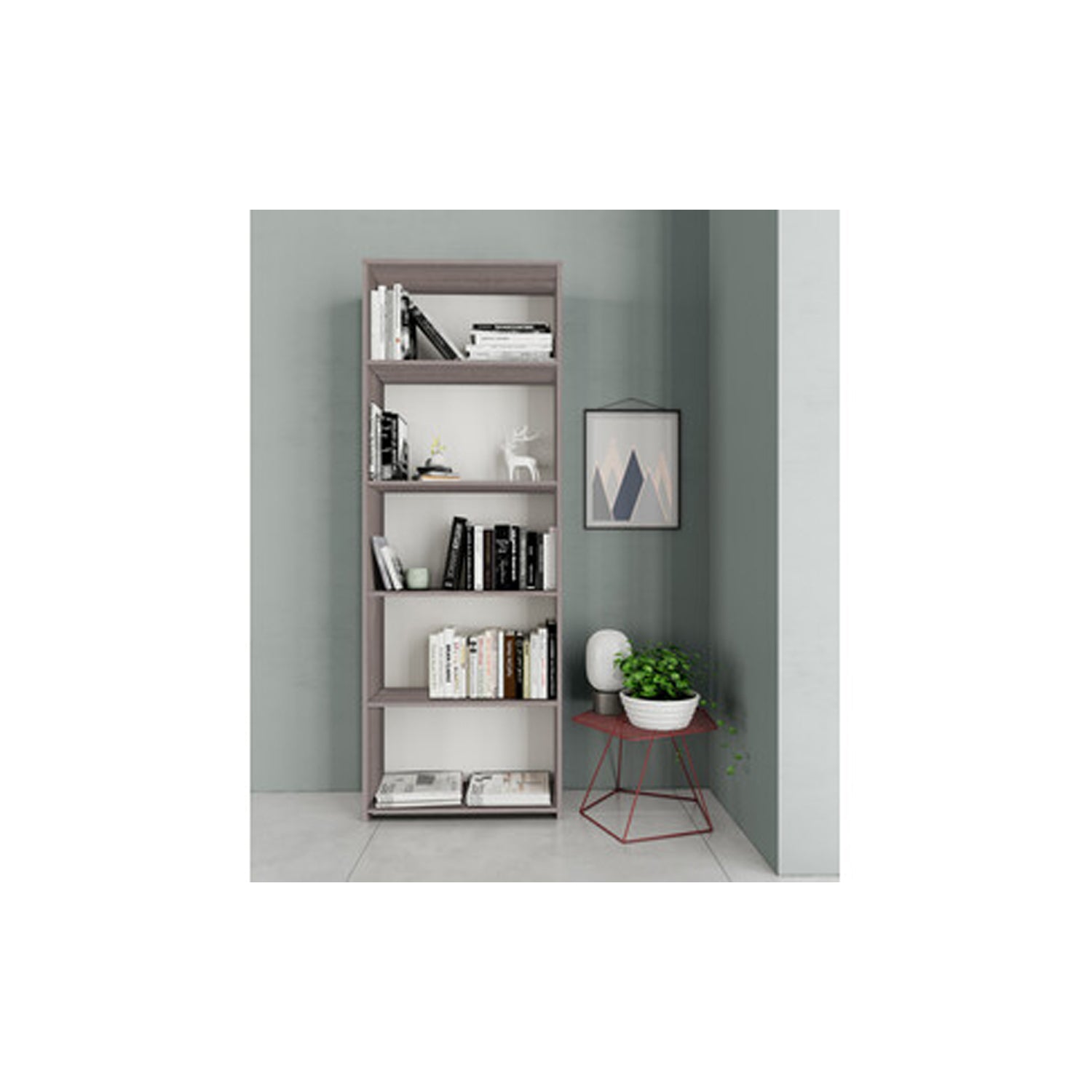 Libreria a 4 ripiani 65 x 25 x H. 183 cm - Rovere Grigio by CeramicStore | Lo specialista del tuo bagno