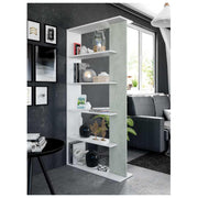 Libreria modello Alida con 5 vani 90 x 25 x H. 180 cm - Bianco e cemento by CeramicStore | Lo specialista del tuo bagno