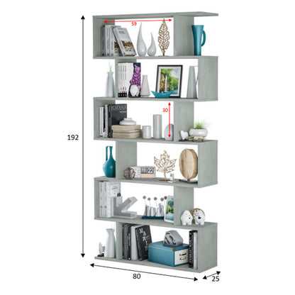 Libreria modello Athena a 5 vani 80 x 25 x H. 192 cm - Cemento by CeramicStore | Lo specialista del tuo bagno