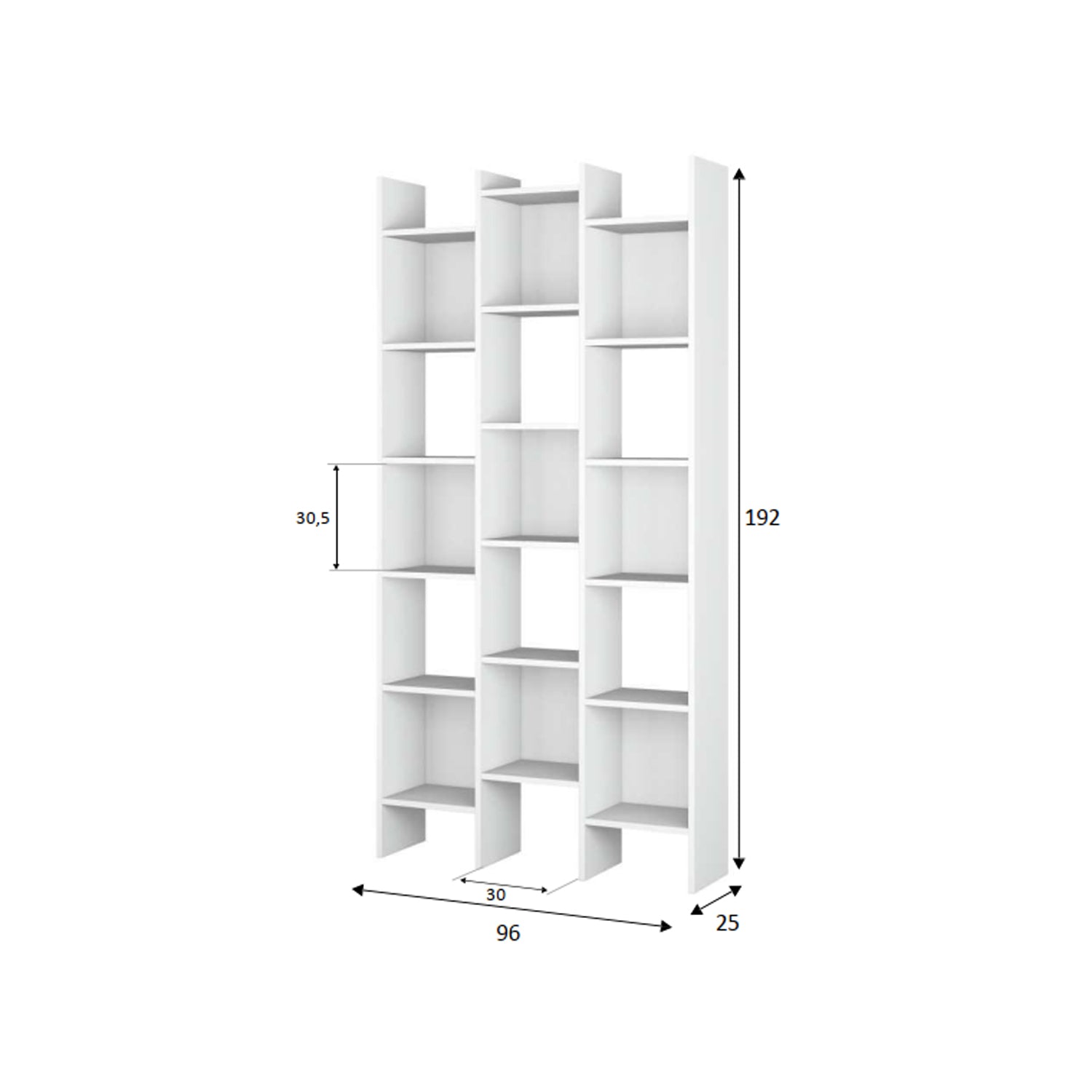 Libreria modello Italian 96 x 25 x H. 192 cm - Bianco by CeramicStore | Lo specialista del tuo bagno