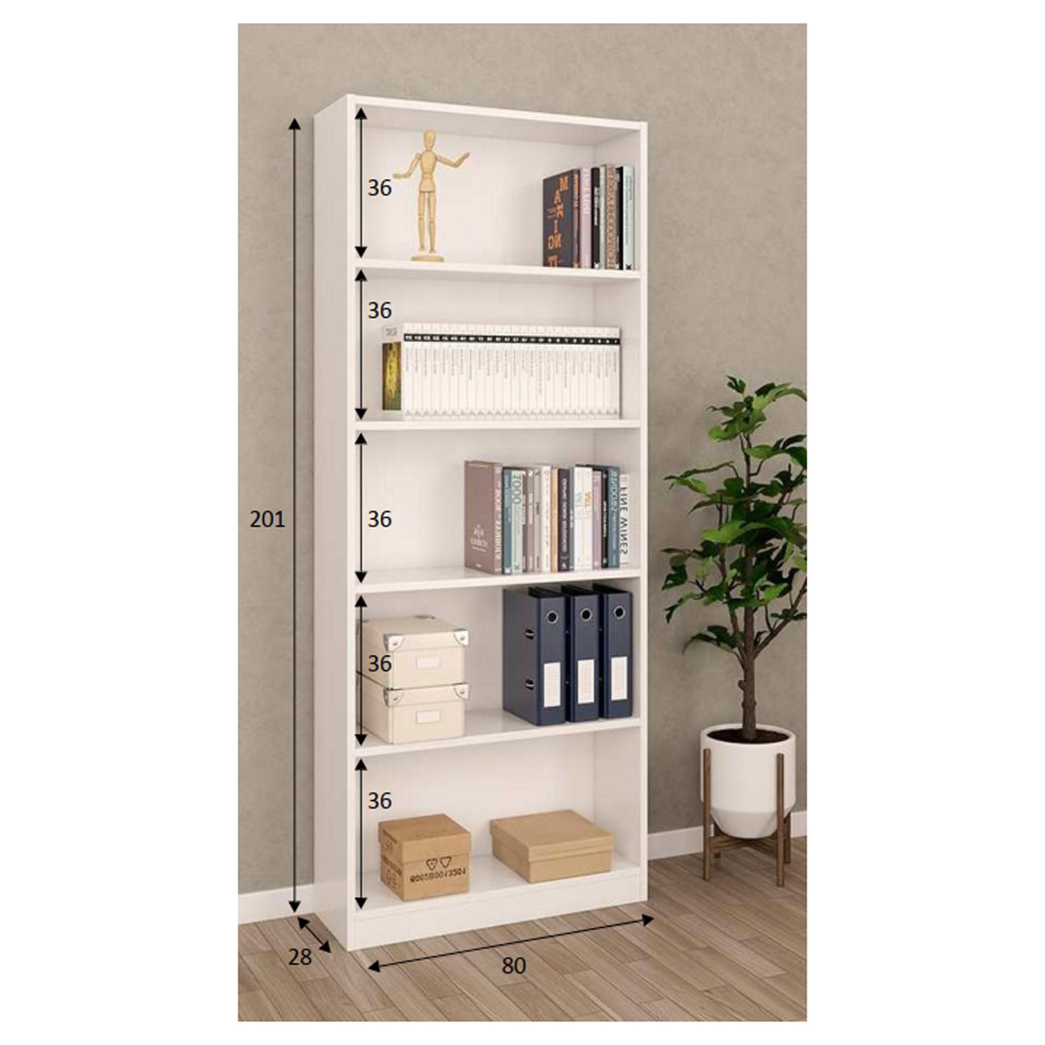 Libreria modello Stylus 80 x 28 x H. 201 cm - Bianco opaco by CeramicStore | Lo specialista del tuo bagno