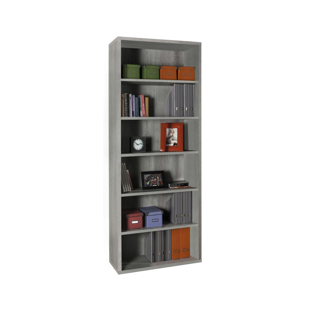 Libreria a cinque ripiani linea Pratico 81,6 x 35,7 x H. 217 cm - Cemento by CeramicStore | Lo specialista del tuo bagno