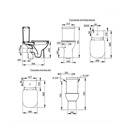 WC monoblocco Ceramica Dolomite modello Gemma2 67x37 cm con sedile Softclose