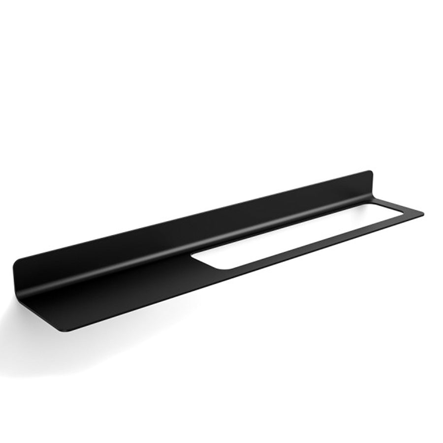 Mensola a Muro con foro Porta Asciugamani lato destro in Alluminio verniciato Nero Lineabeta collezione Saeta by CeramicStore | Lo specialista del tuo bagno