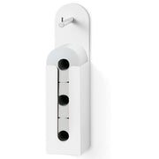 Porta Carta Igienica con Riserva per Rotoli in Alluminio e Mattstone Bianco Lineabeta collezione Saeta